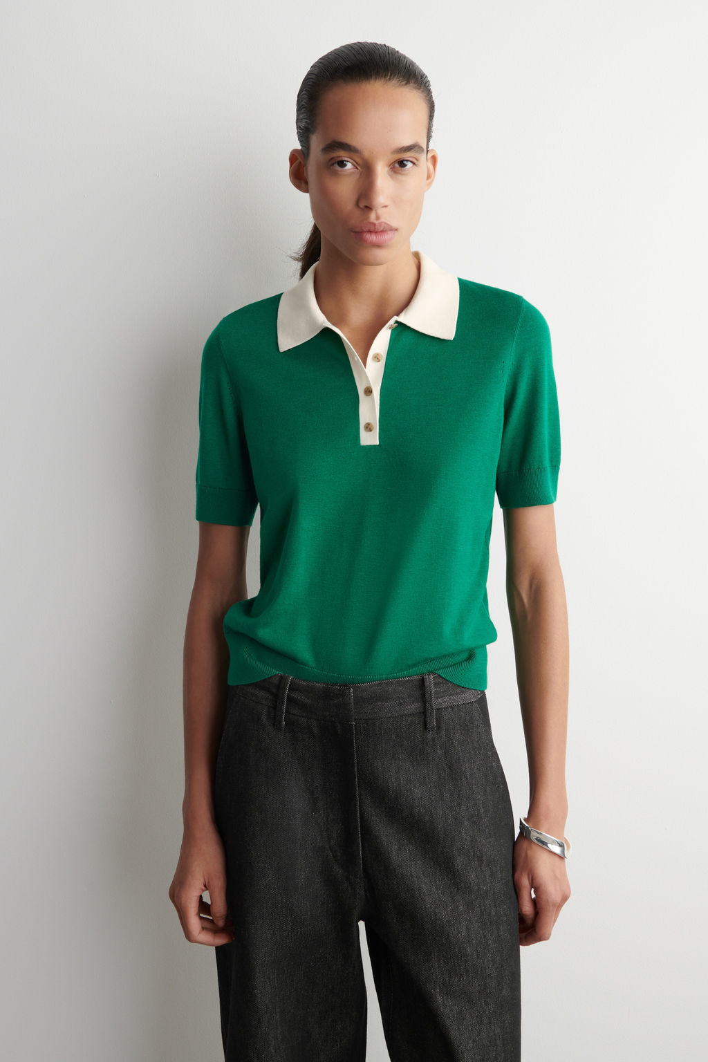 POLO DE MEZCLA DE LANA DE MANGA CORTA - H&m фото 4