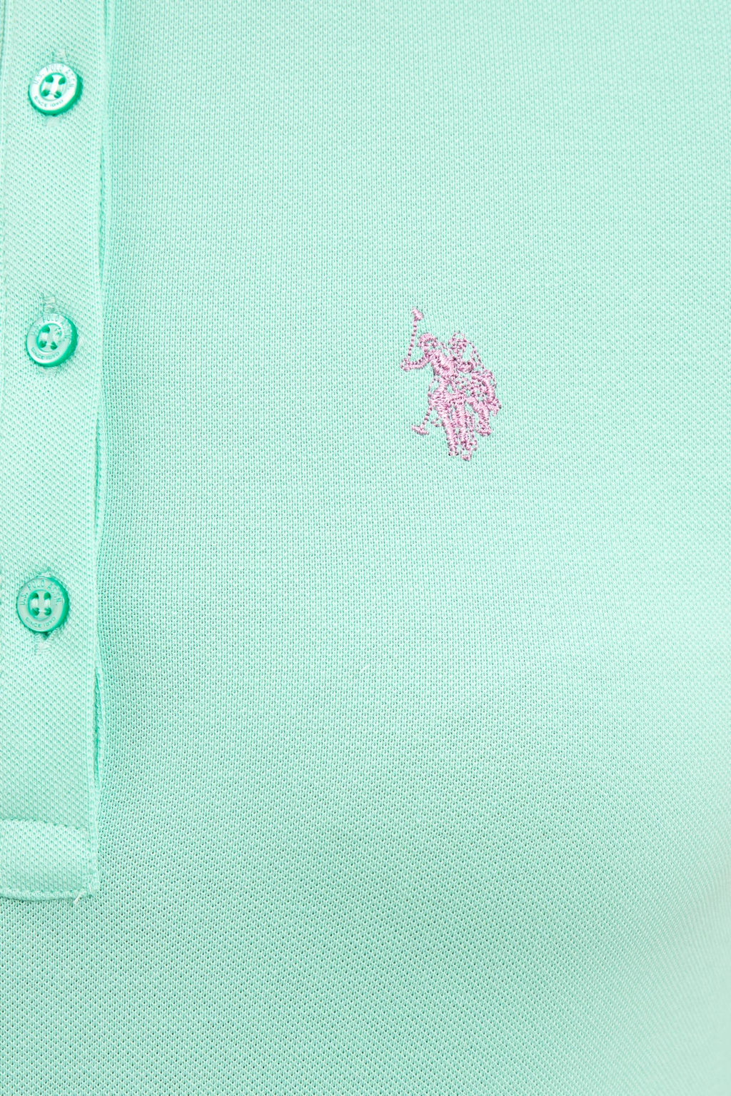 Женская мятная базовая футболка с воротником-поло Неожиданная скидка в корзине - U.s. polo assn фото 10