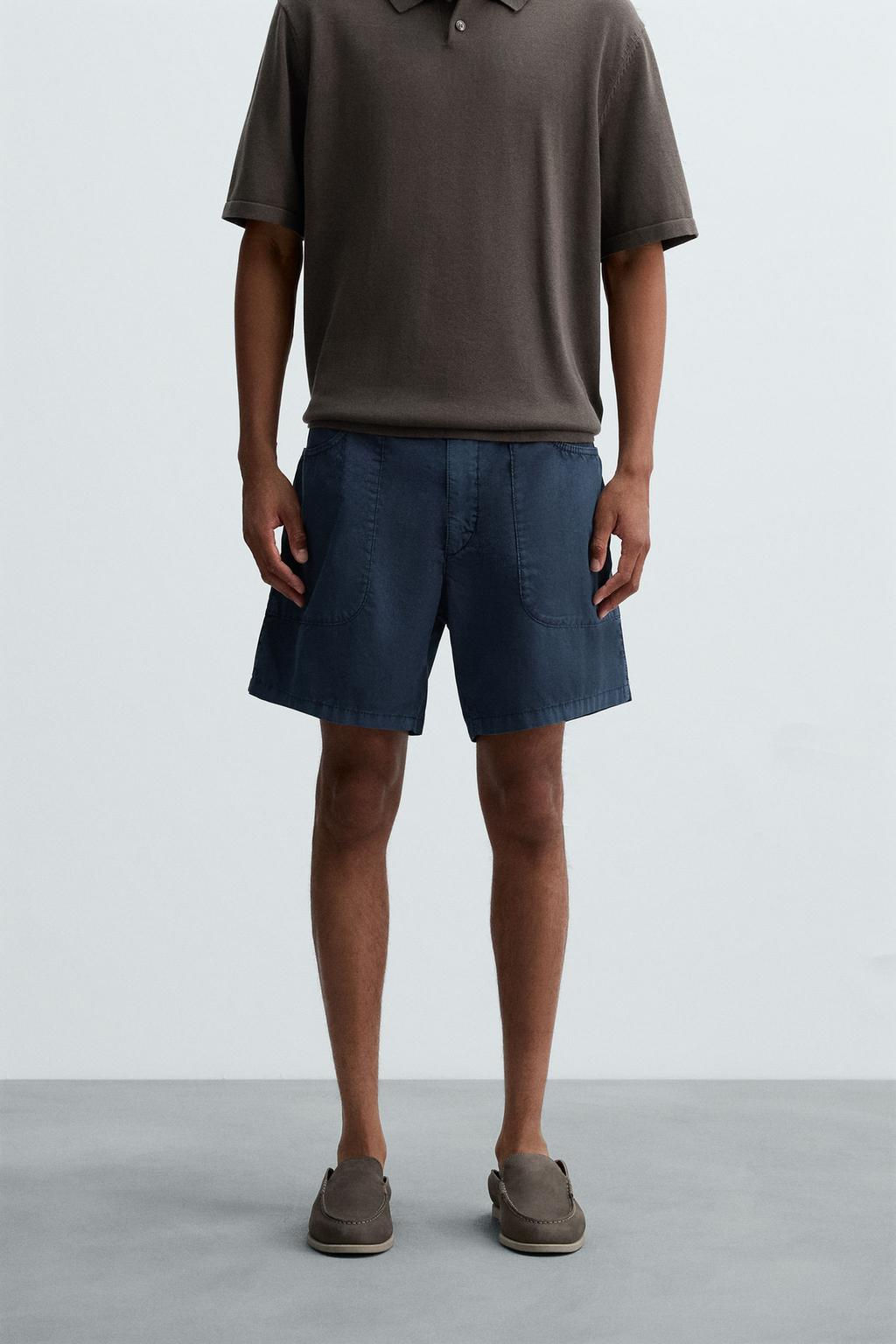 WASHED COTTON BERMUDA SHORTS - Zara фото 22