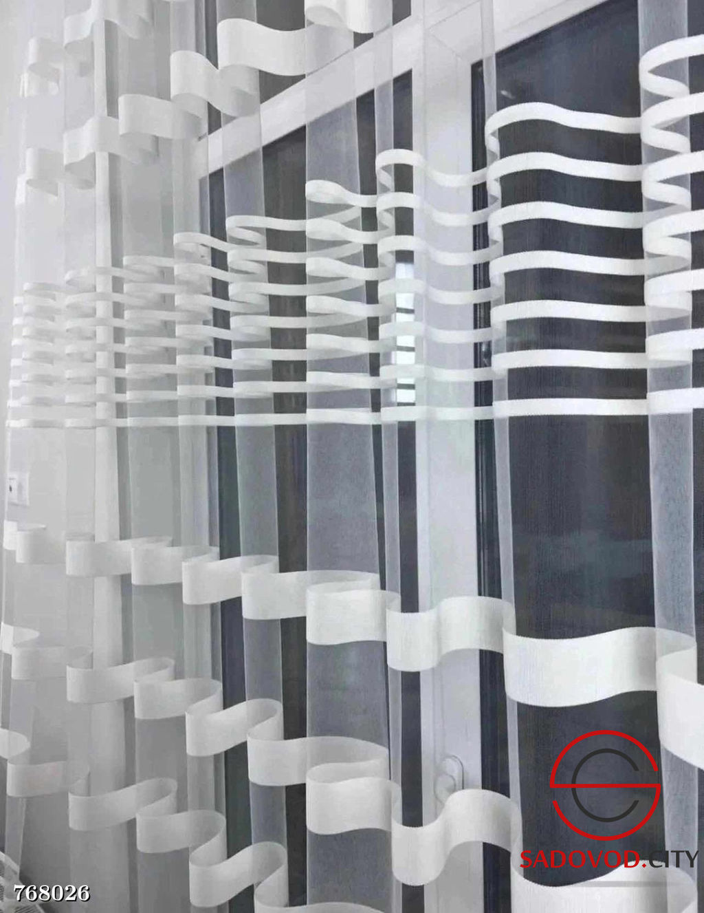 Тюль прозрачная в полоску