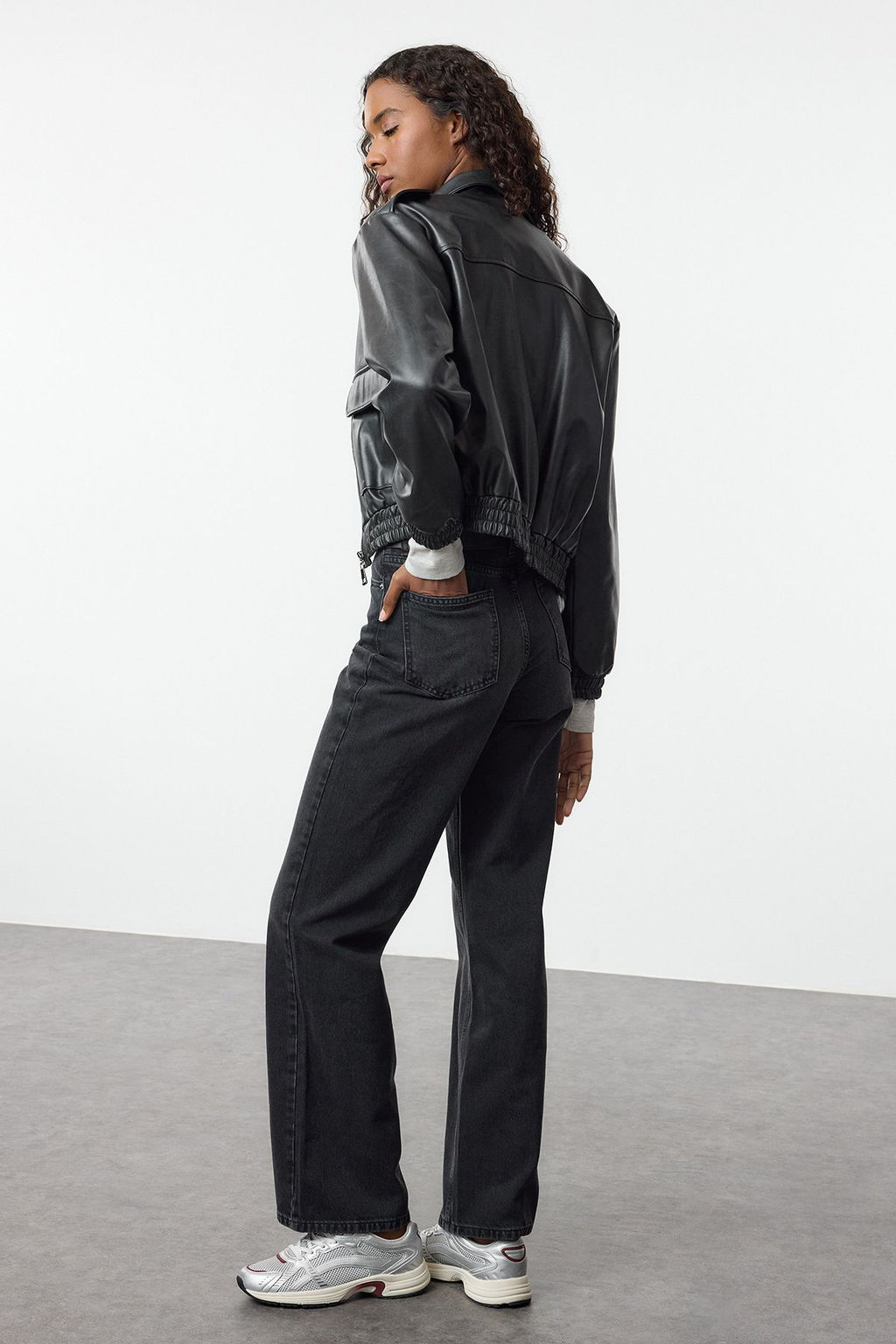 TRENDYOLMILLA Mavi Yuksek Bel Wide Leg Jeans TWOSS22JE0242  фото 7