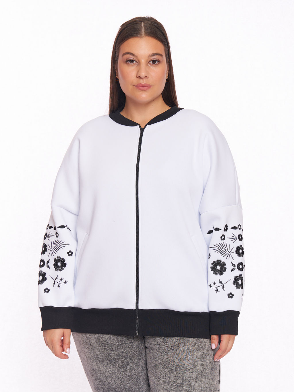 Бомбер с вышивкой GA02061WHT02 - Артесса фото 6