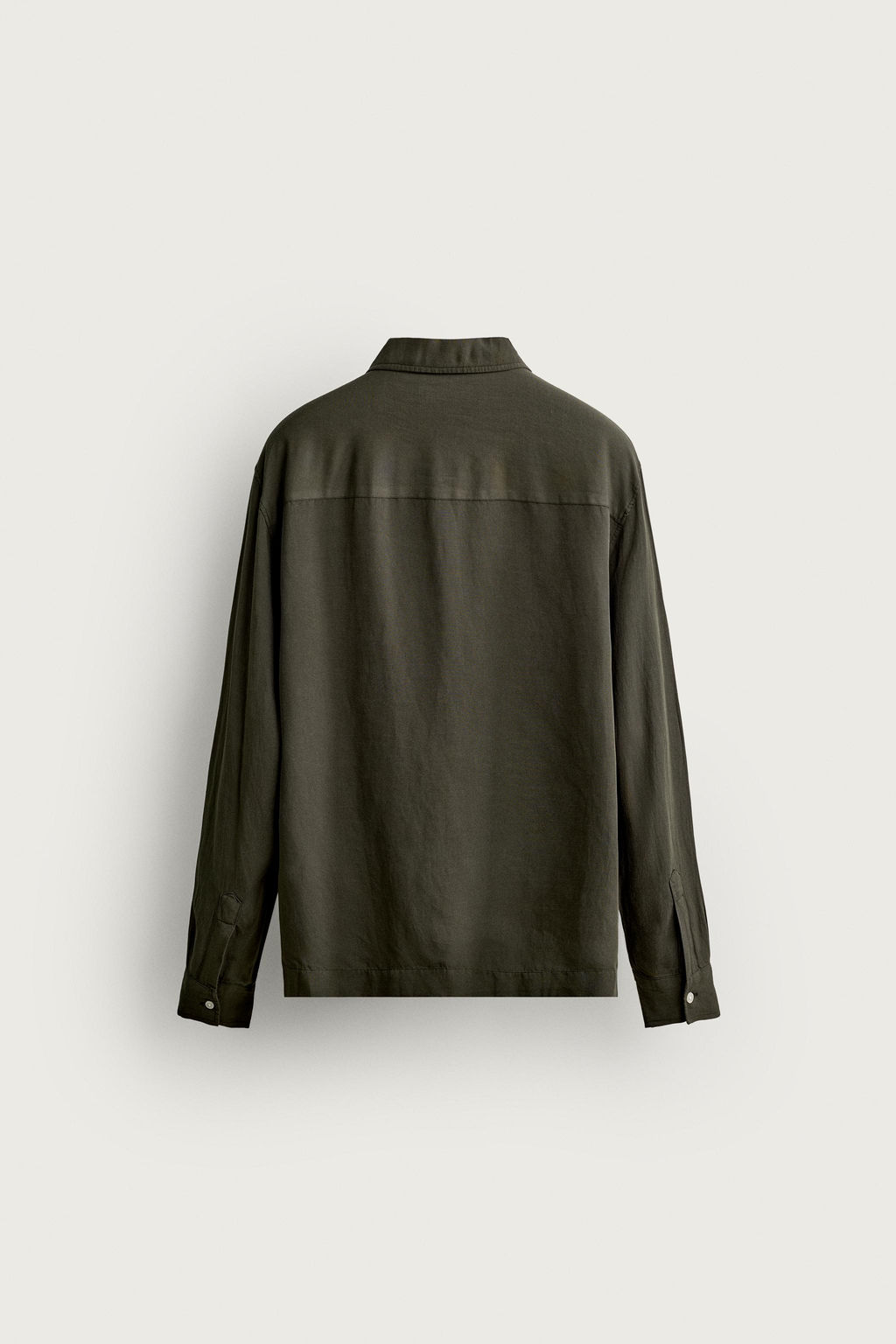 CAMISA POLO REGULAR FIT VISCOSA - LINO / Khaki oscuro - Zara фото 7