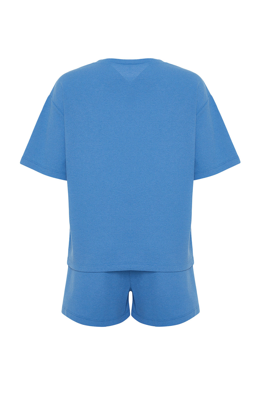 Trendyolmilla Siyah Waffle Kumas Sortlu Orme Pijama Tak?m? THMSS22PT0524  фото 9