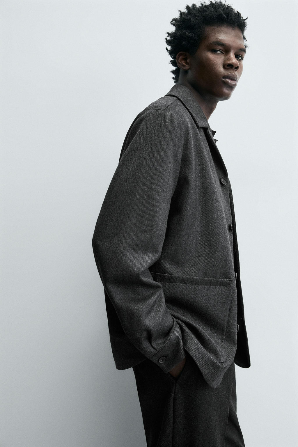 100% WOOL OVERSHIRT WITH POCKETS - Zara фото 7