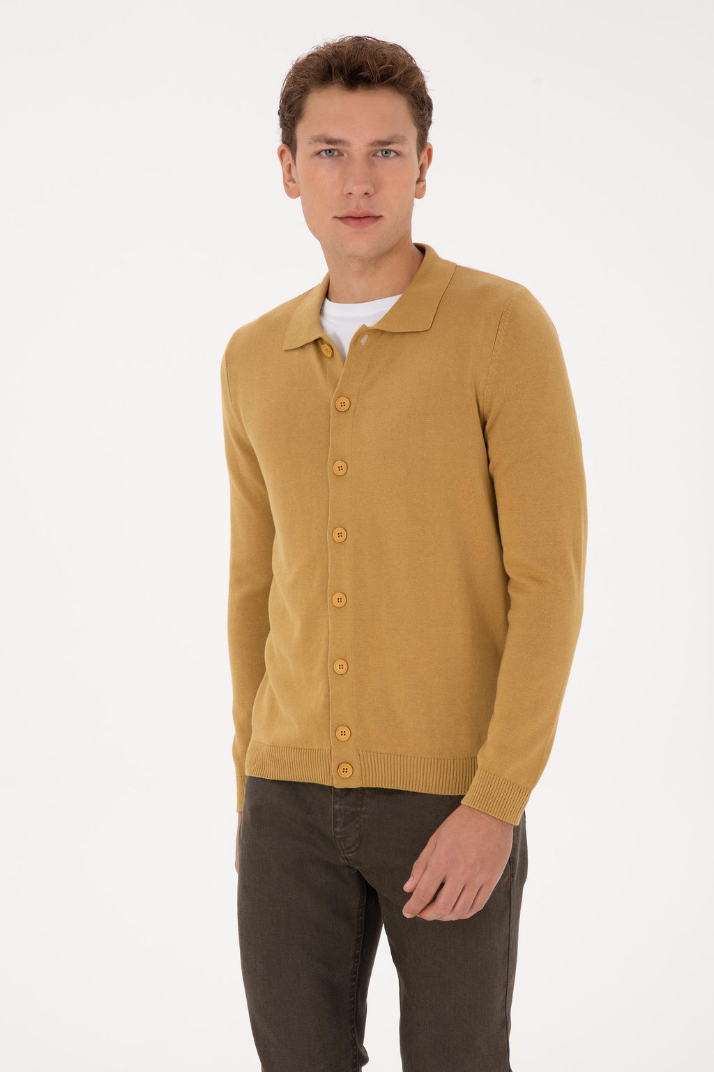 Erkek Hardal Basic Triko H_rka - U.s. polo assn фото 3