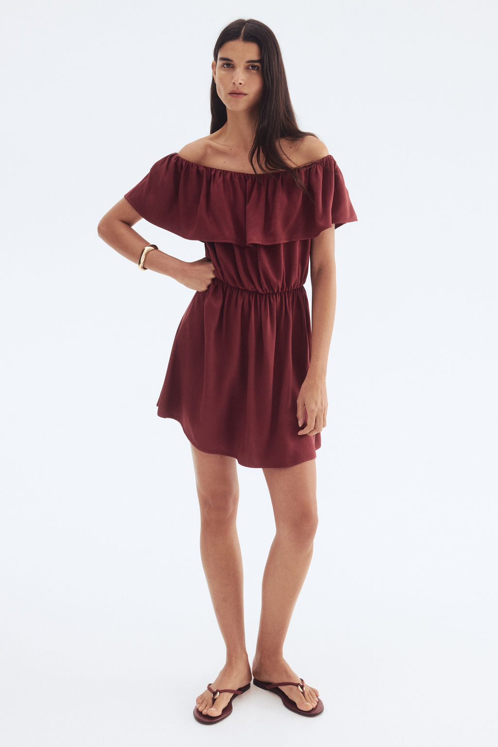 Vestido off-the-shoulder - H&m фото 5