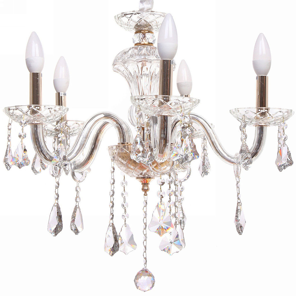 Люстра подвесная в стиле барокко "Aroma" 5*40Вт 25-S806 со стеклянными основаниями