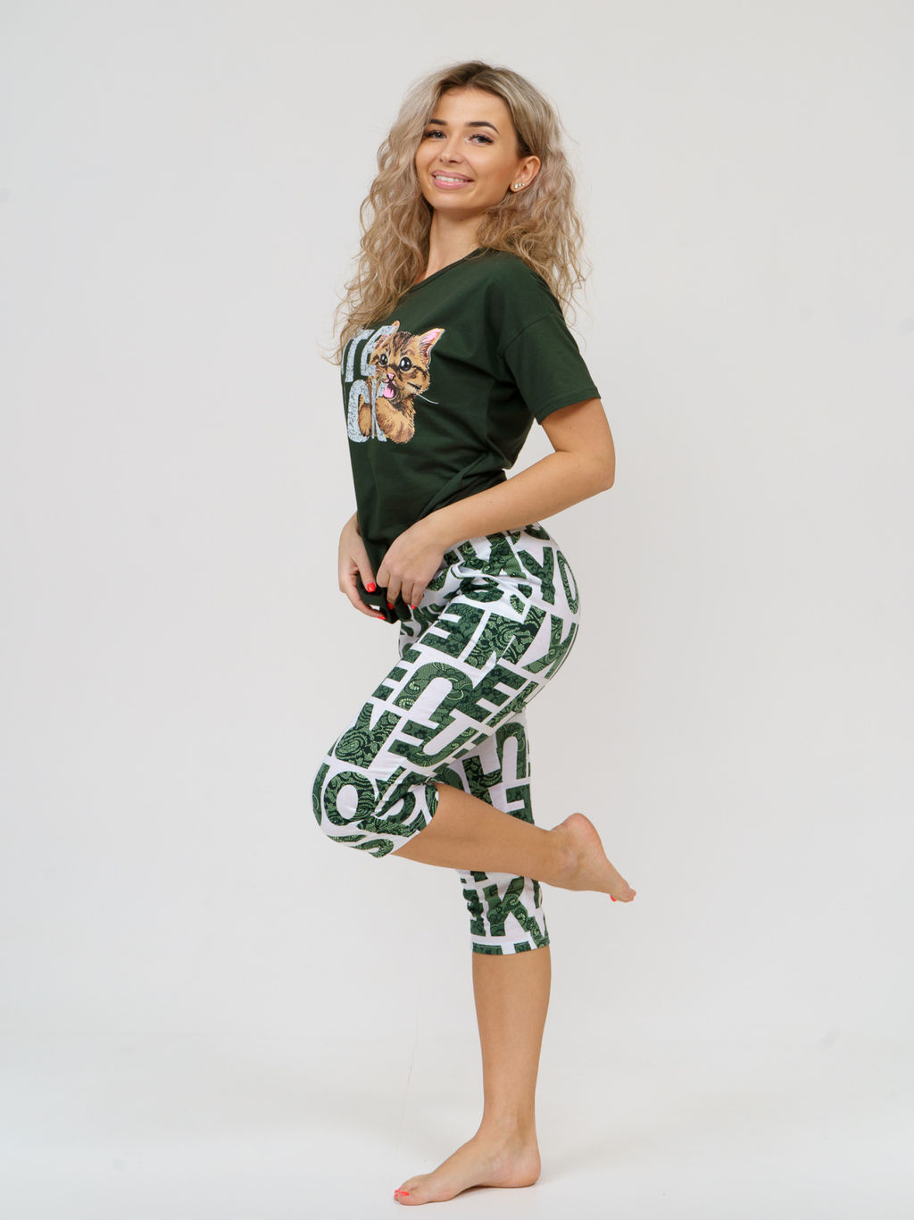 783 Пижама "Буквы/хаки"