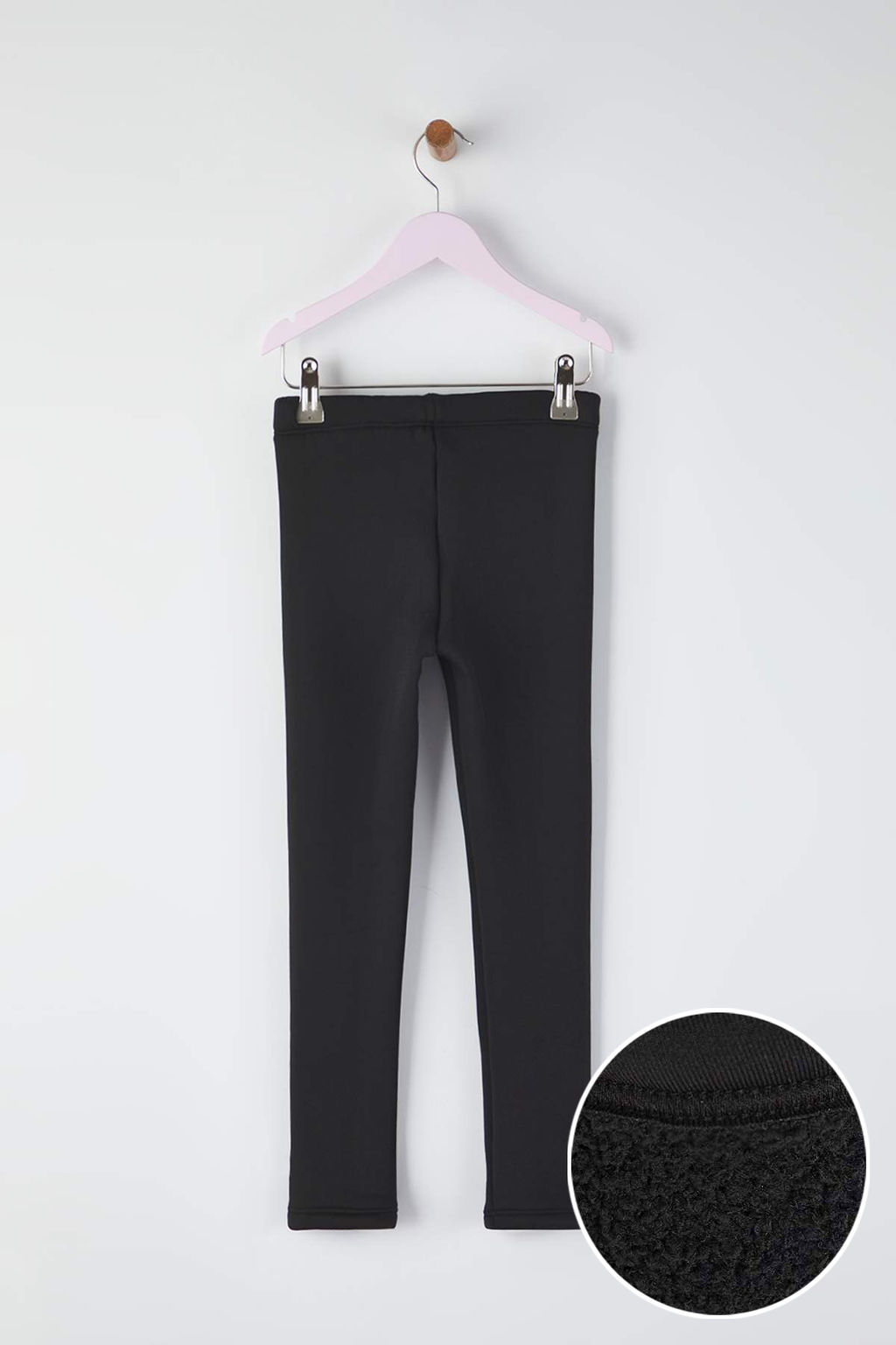 Siyah Pamuklu Kal?n/Ici Polarl? Orme K?z Cocuk Tayt TKDAW26TA00007 - Trendyolmilla фото 4