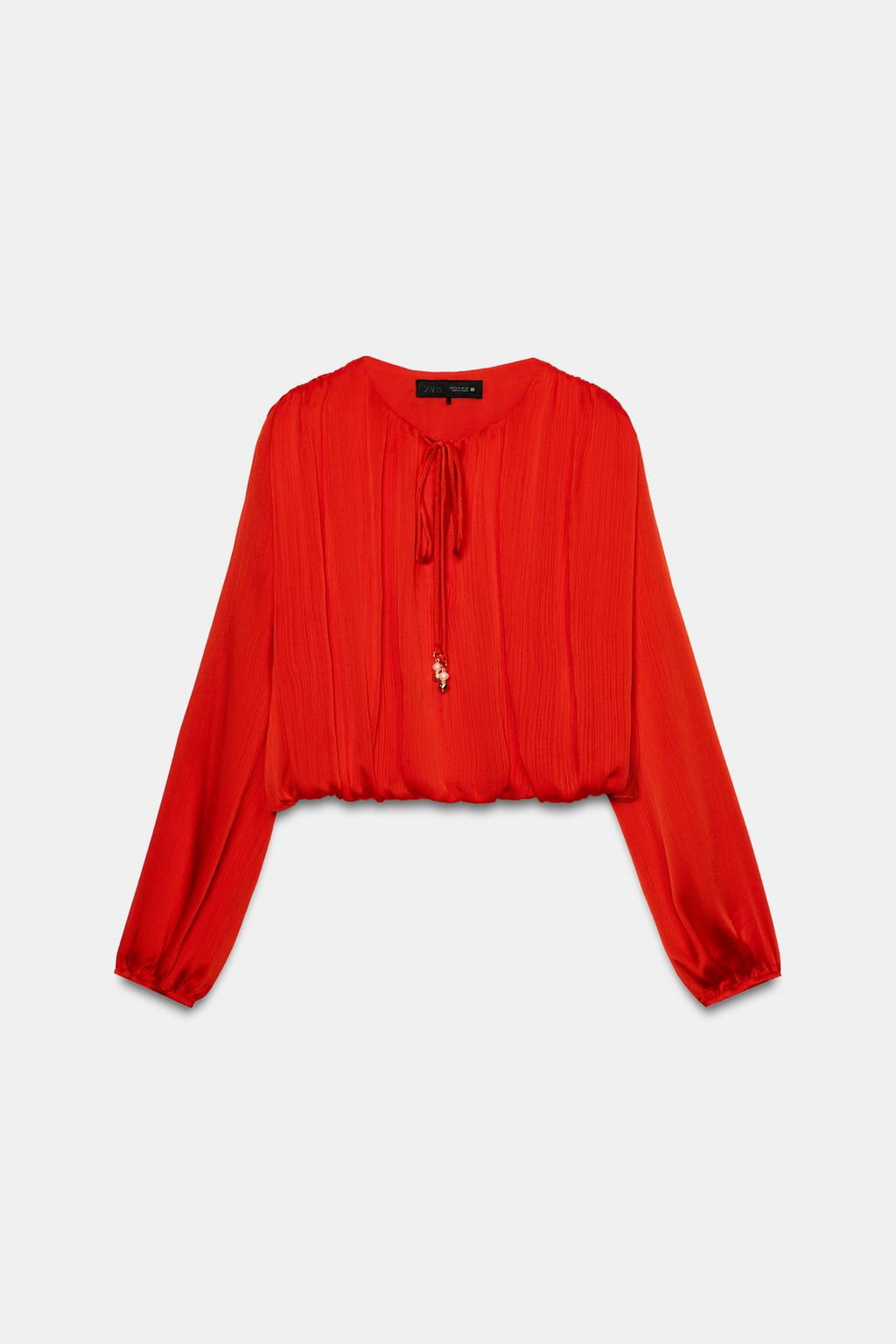 SATIN BALLOON BLOUSE - Zara фото 5