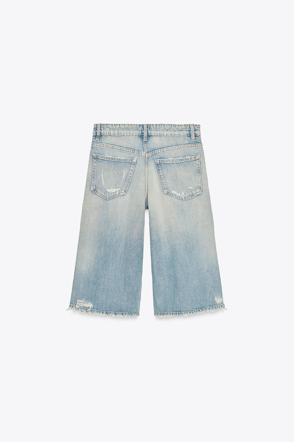 RIPPED TRF BAGGY DENIM BERMUDA JORTS - Zara фото 7