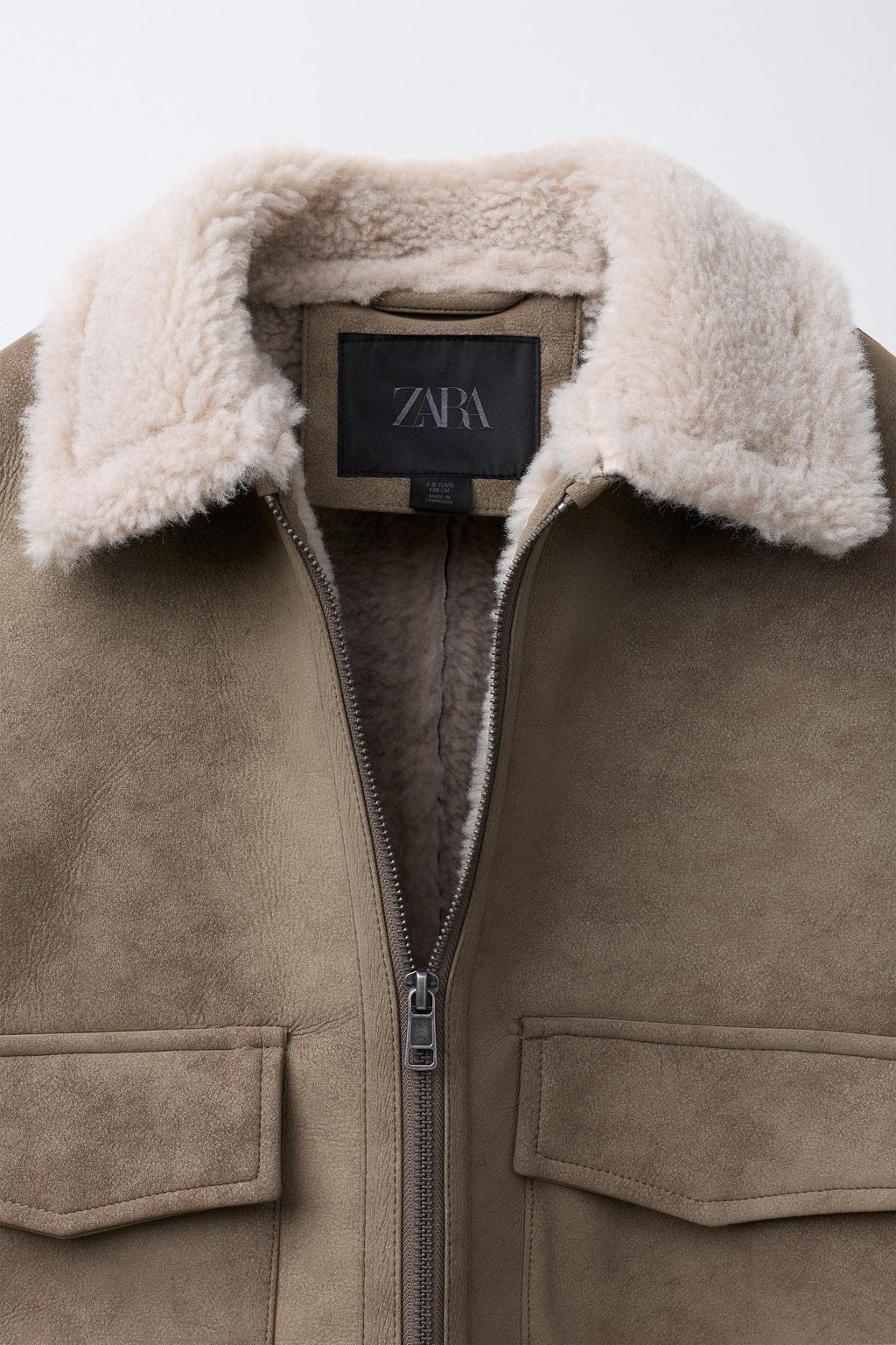 DOUBLE-FACED FAUX SHEARLING BOMBER JACKET - Zara фото 6