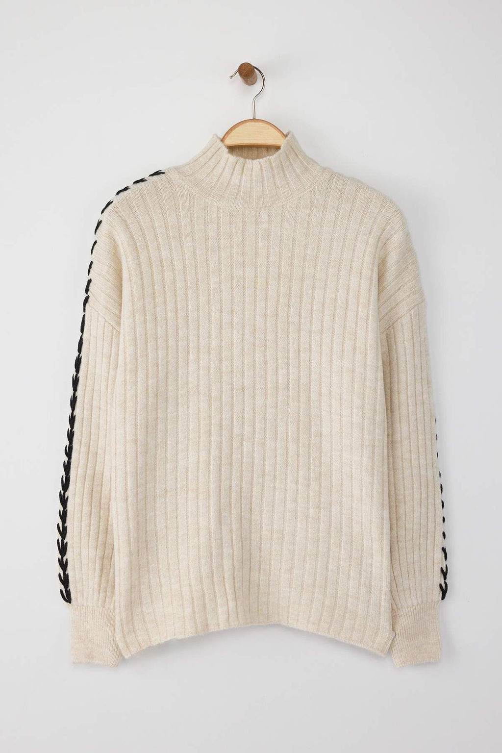 Tas Dik Yaka Nak?sl? Yumusak Dokulu Genis Kal?p Triko Kazak TWOAW25KZ00181 - Trendyolmilla фото 6