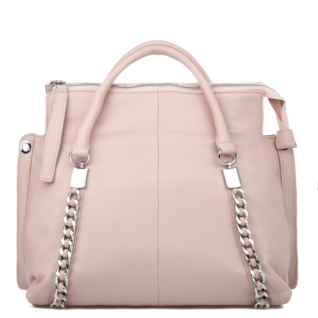 *Y9043 pink, женская кожаная сумка Тоут Barcelo Biagi
