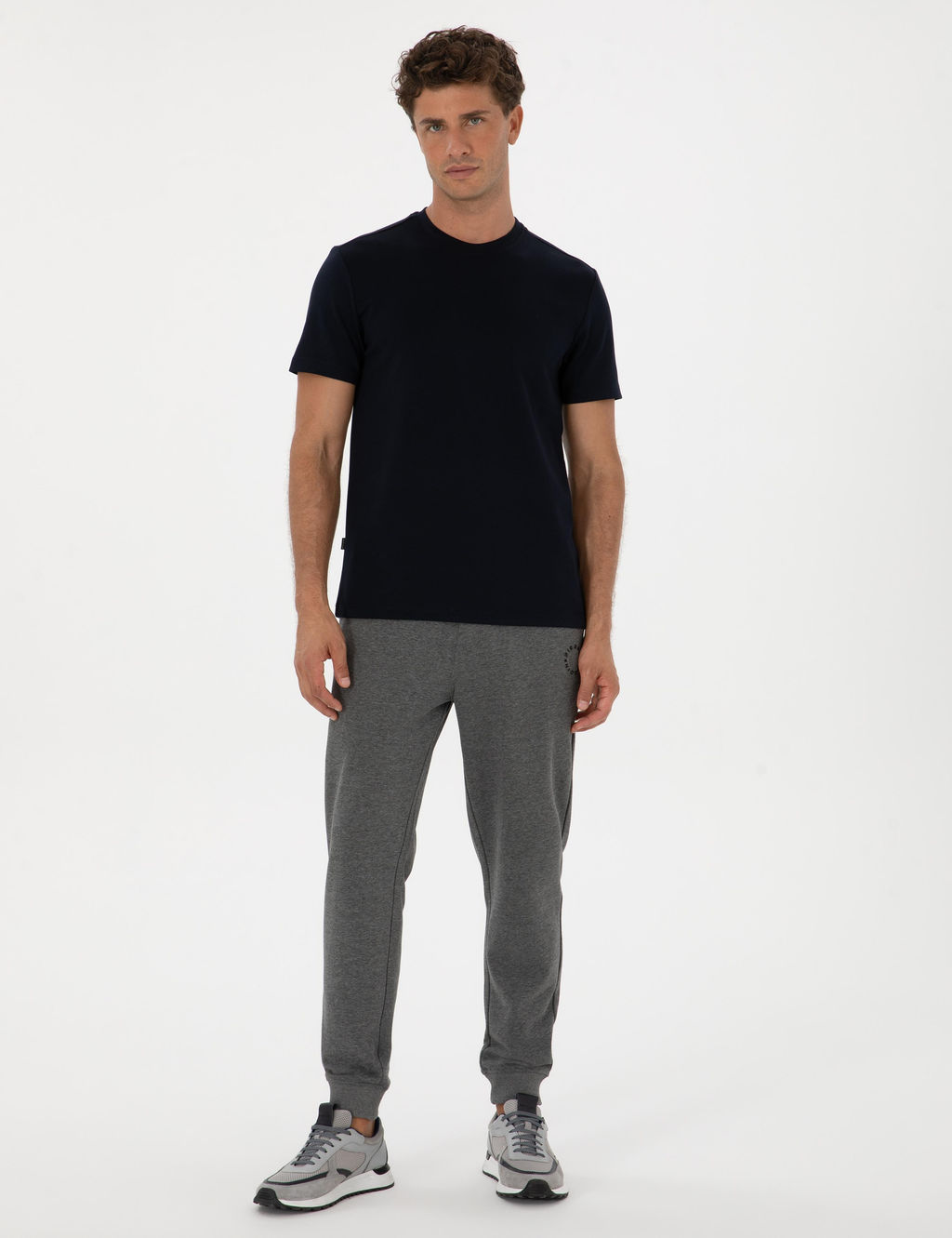 Lacivert Regular Fit Kal_n Dokulu Bisiklet Yaka Basic Ti__rt - Pierre cardin фото 4