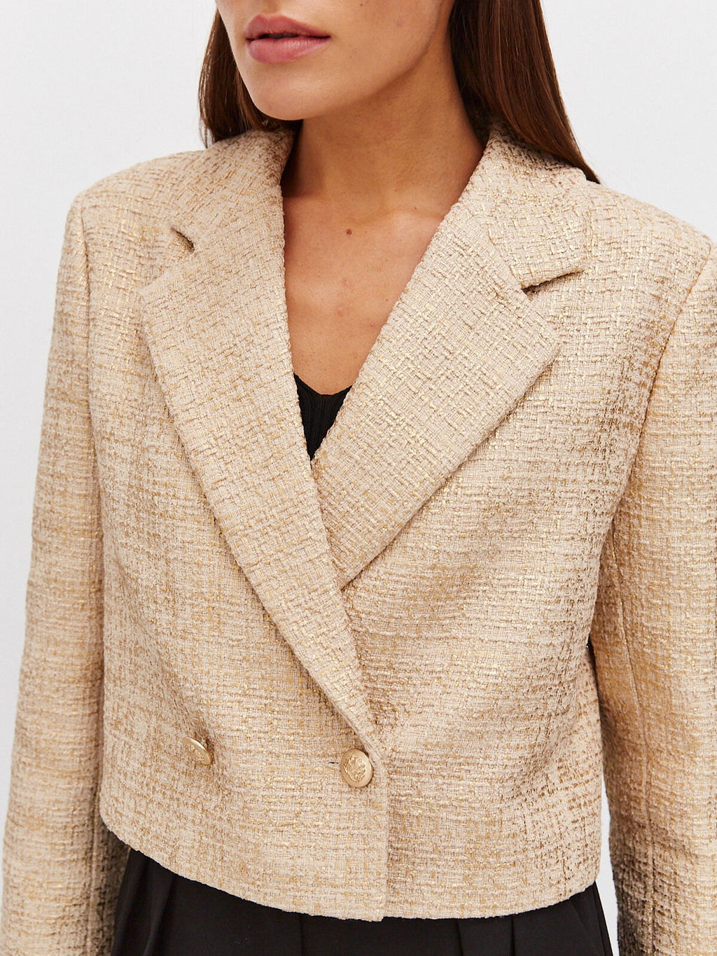 Укороченный жакет с золотым накатом - TO BE ONE фото 2