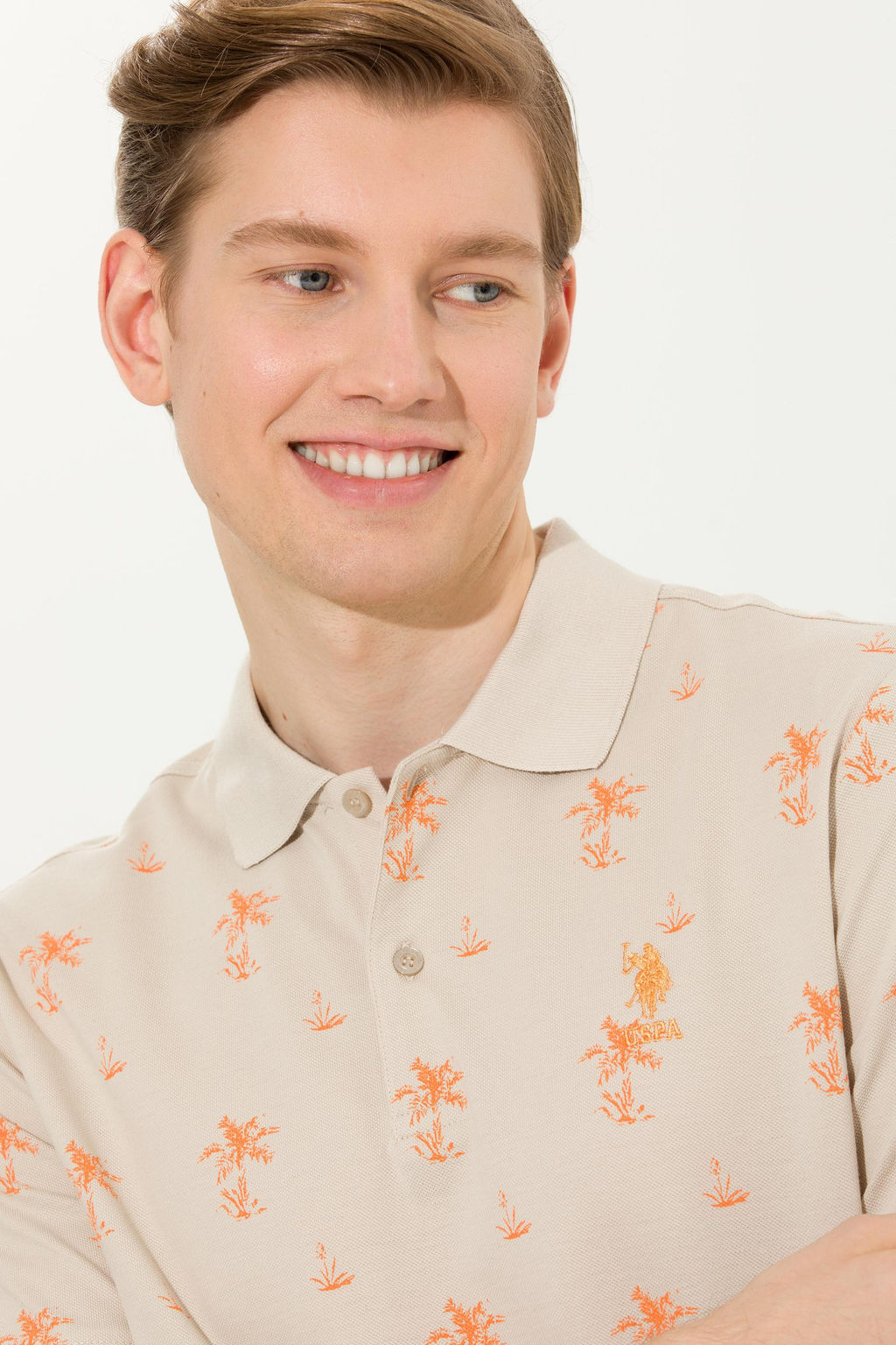 U. S. Polo Assn Мужская футболка с воротником-поло Stone - U.s. polo assn фото 17