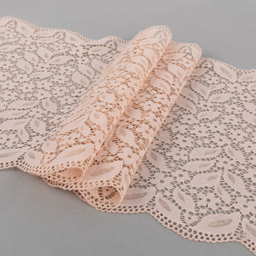 Кружево BLITZ эластичное 220 мм BLST-26 на бобине Турция слоновая кость(пудра)