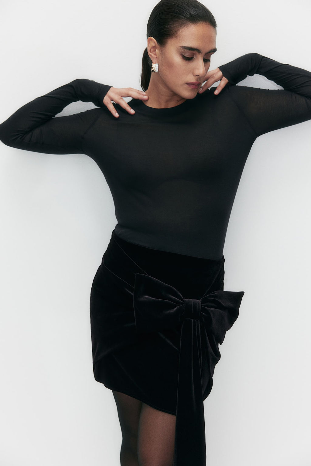 Falda de velour con lazo - H&m фото 2