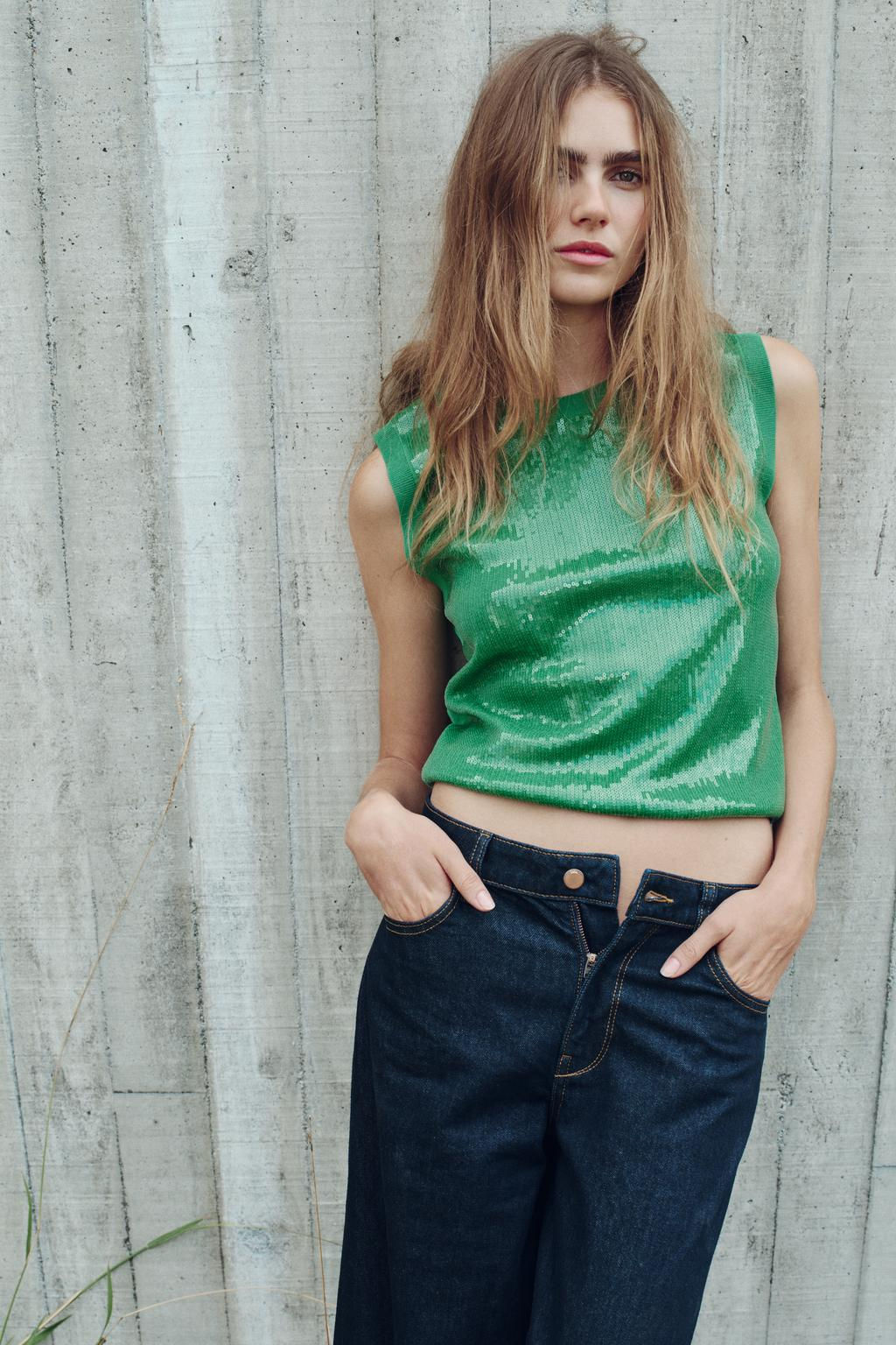 SLEEVELESS SEQUINNED KNIT TOP - Zara фото 14