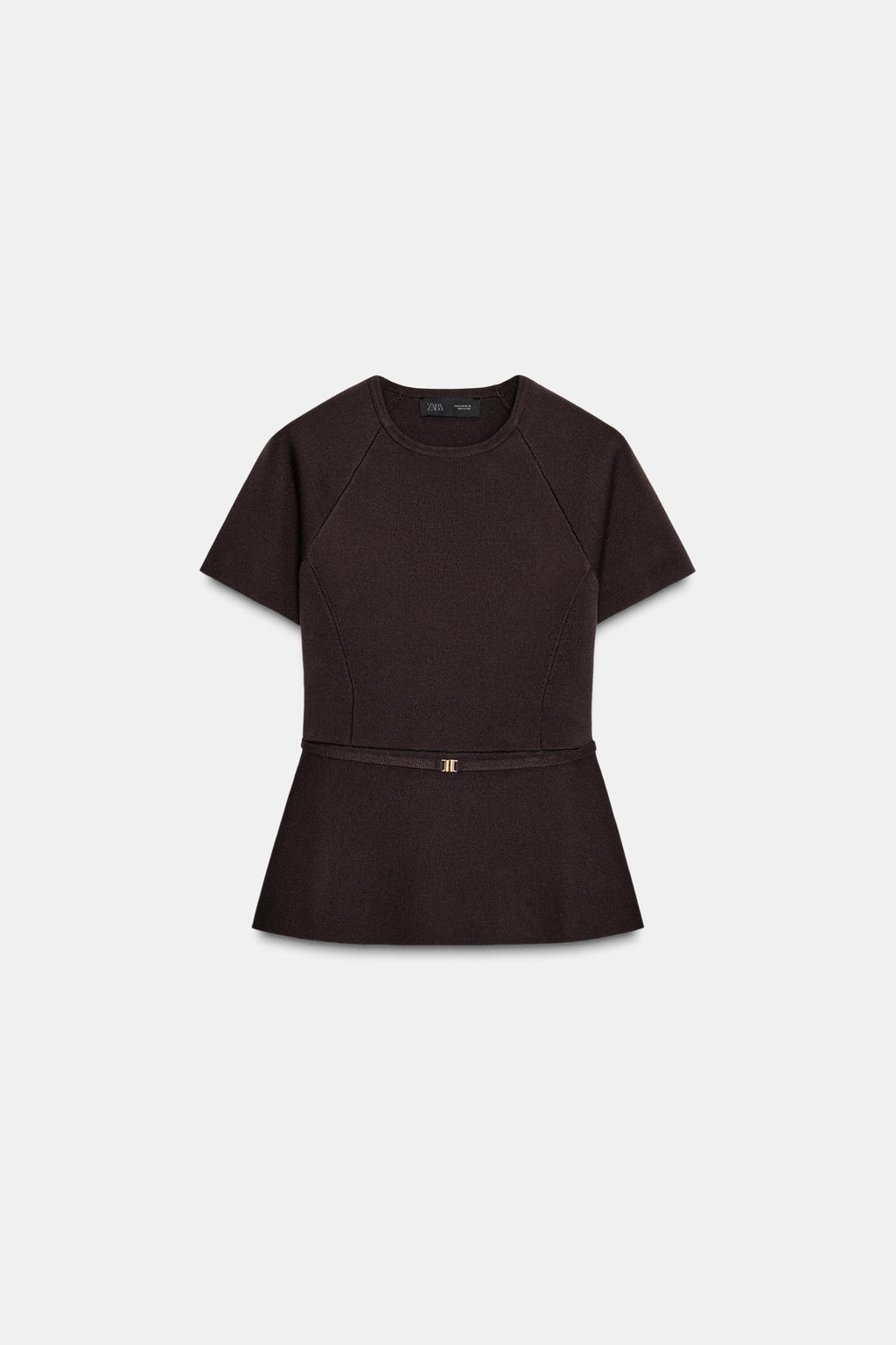 KNIT PEPLUM BELTED TOP - Zara фото 5