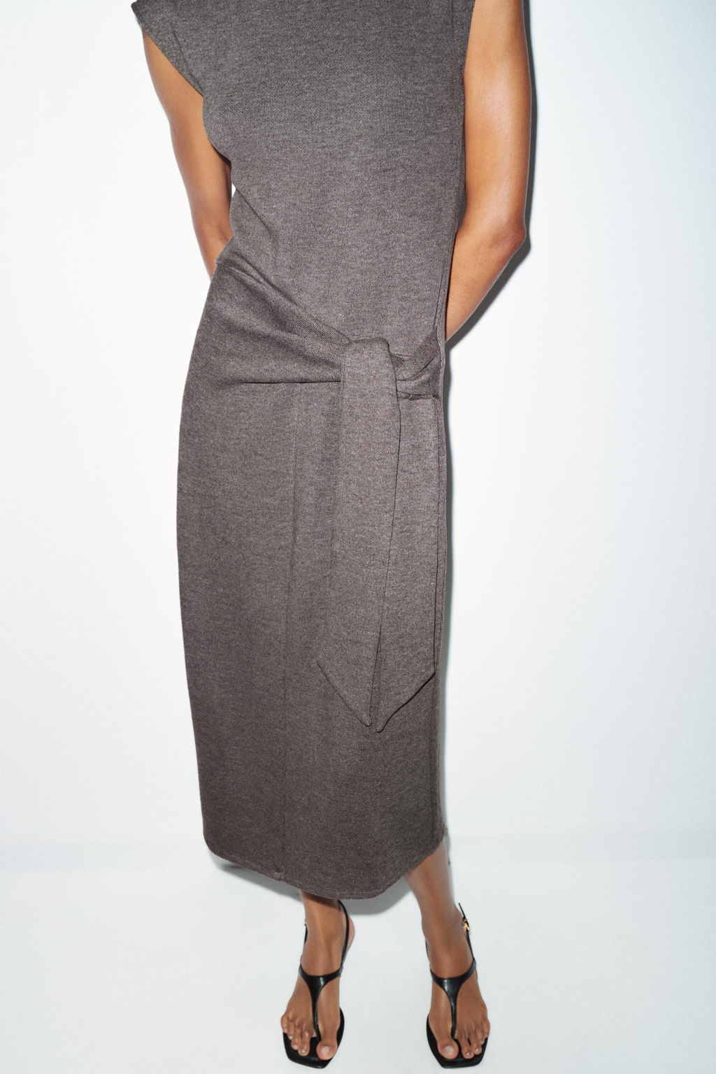 VESTIDO SOFT NUDO / Marr?n oscuro - Zara фото 5