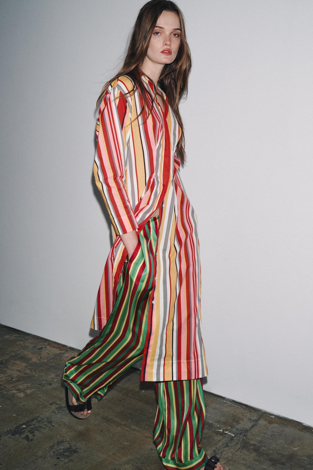 ZW COLLECTION STRIPED SHIRT DRESS - Zara фото 10