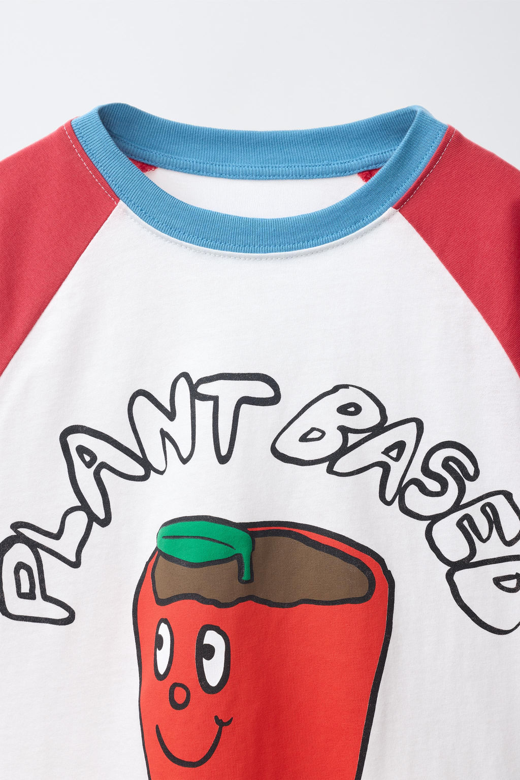 CAMISETA MANGA RANGL?N ESTAMPADO / Rojo - Zara фото 3