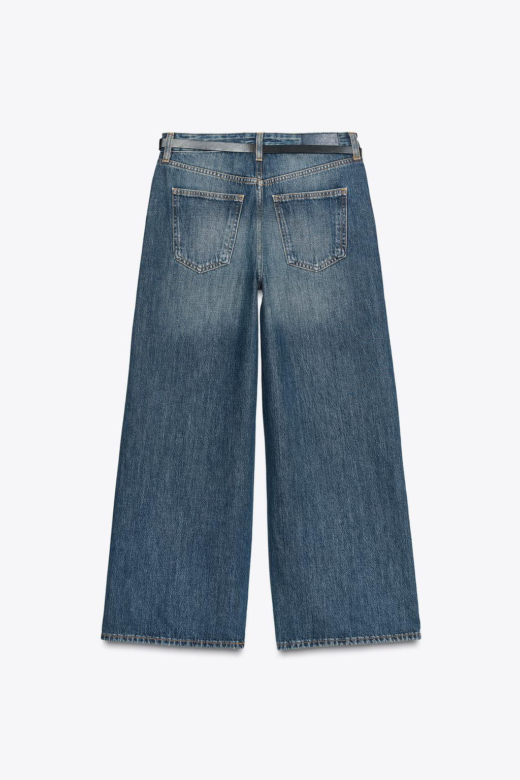 Z1975 HIGH-WAIST BELTED CULOTTES JEANS - Zara фото 9