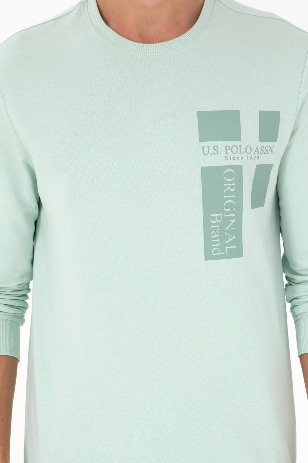 Свитшот мужской U.S. Polo Assn водно-зеленый  фото 6