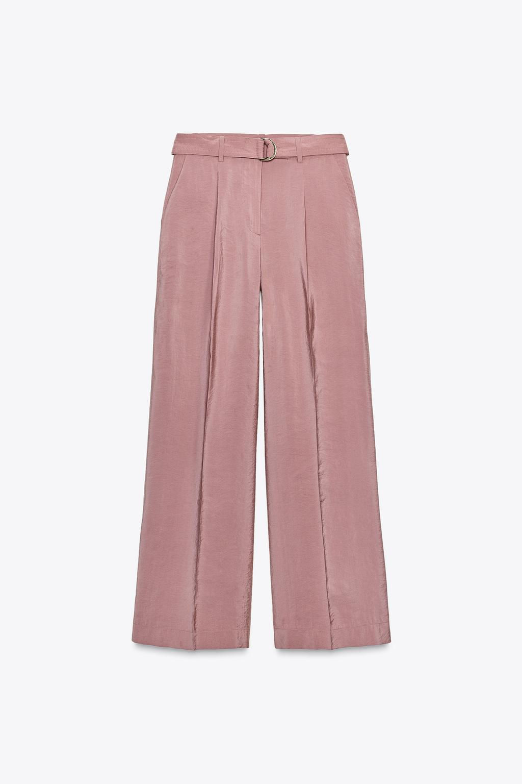 FLOWING WIDE-LEG TROUSERS WITH BELT - Zara фото 5