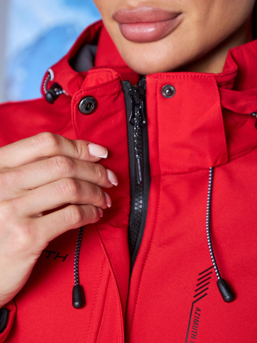 Женская парка виндстопер софтшелл на флисе Azimuth Стихия Неба 124/22956_703 Красный  фото 28