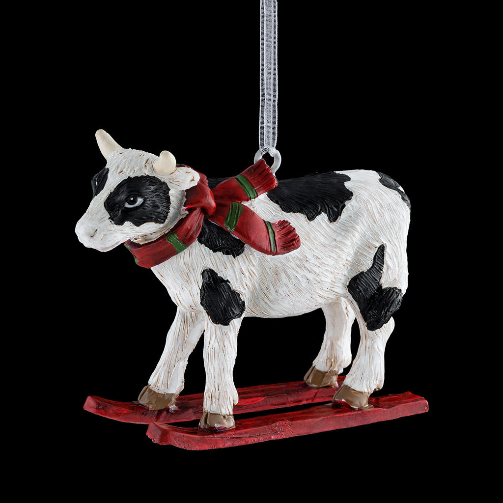 Цена за 1 шт. Украшение ErichKrause Decor Корова на лыжах 7см