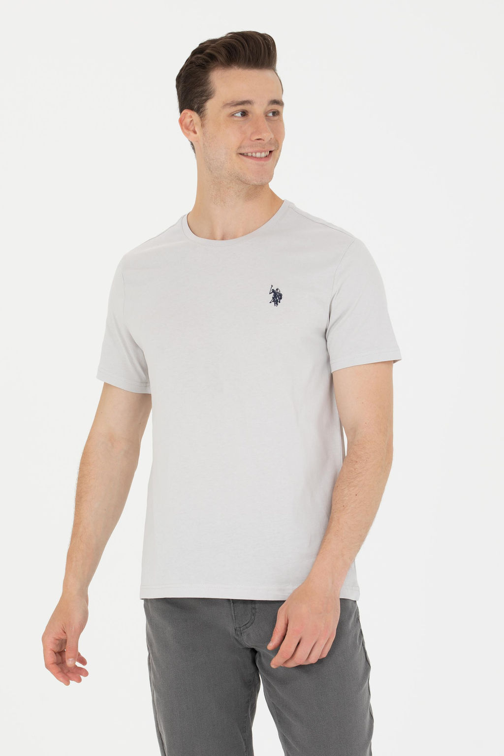 Erkek Gri Bisiklet Yaka Ti__rt