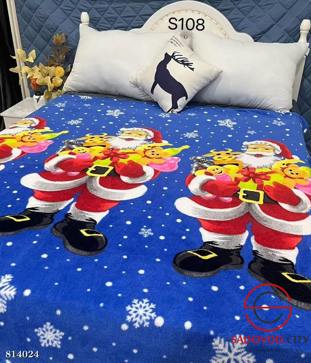 Плед новогодний с рисунком