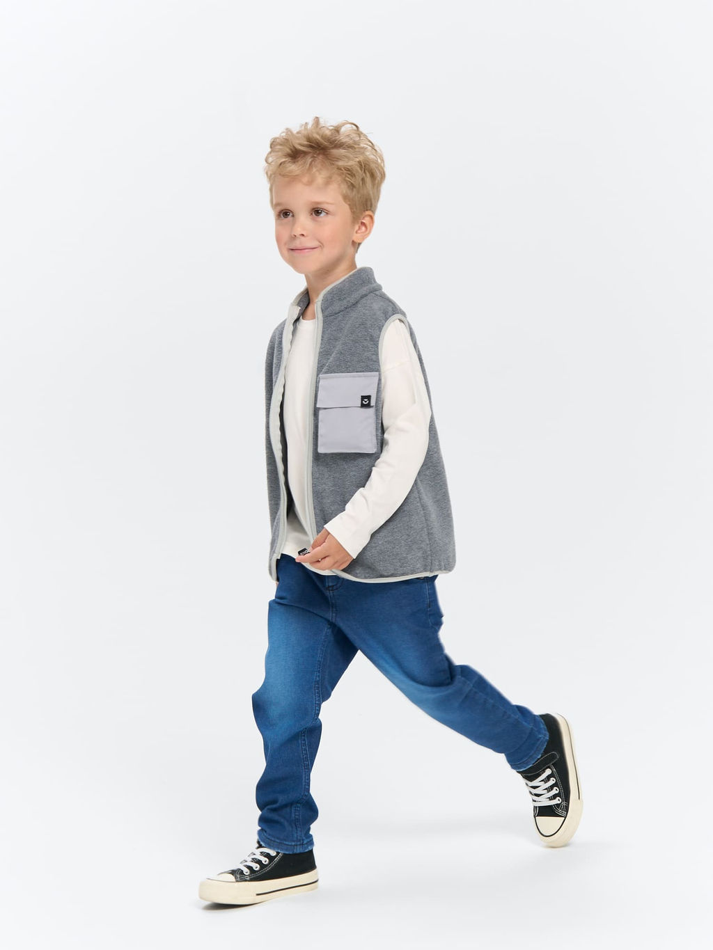 Жилет флисовый Серый меланж - Bungly фото 6