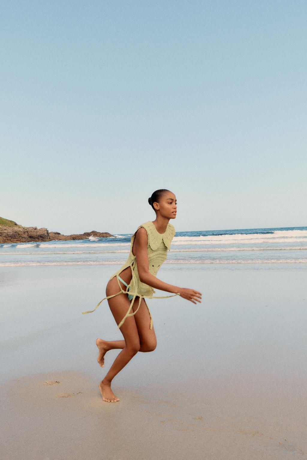 CROCHET KNIT TOP WITH SIDE TIES - Zara фото 3