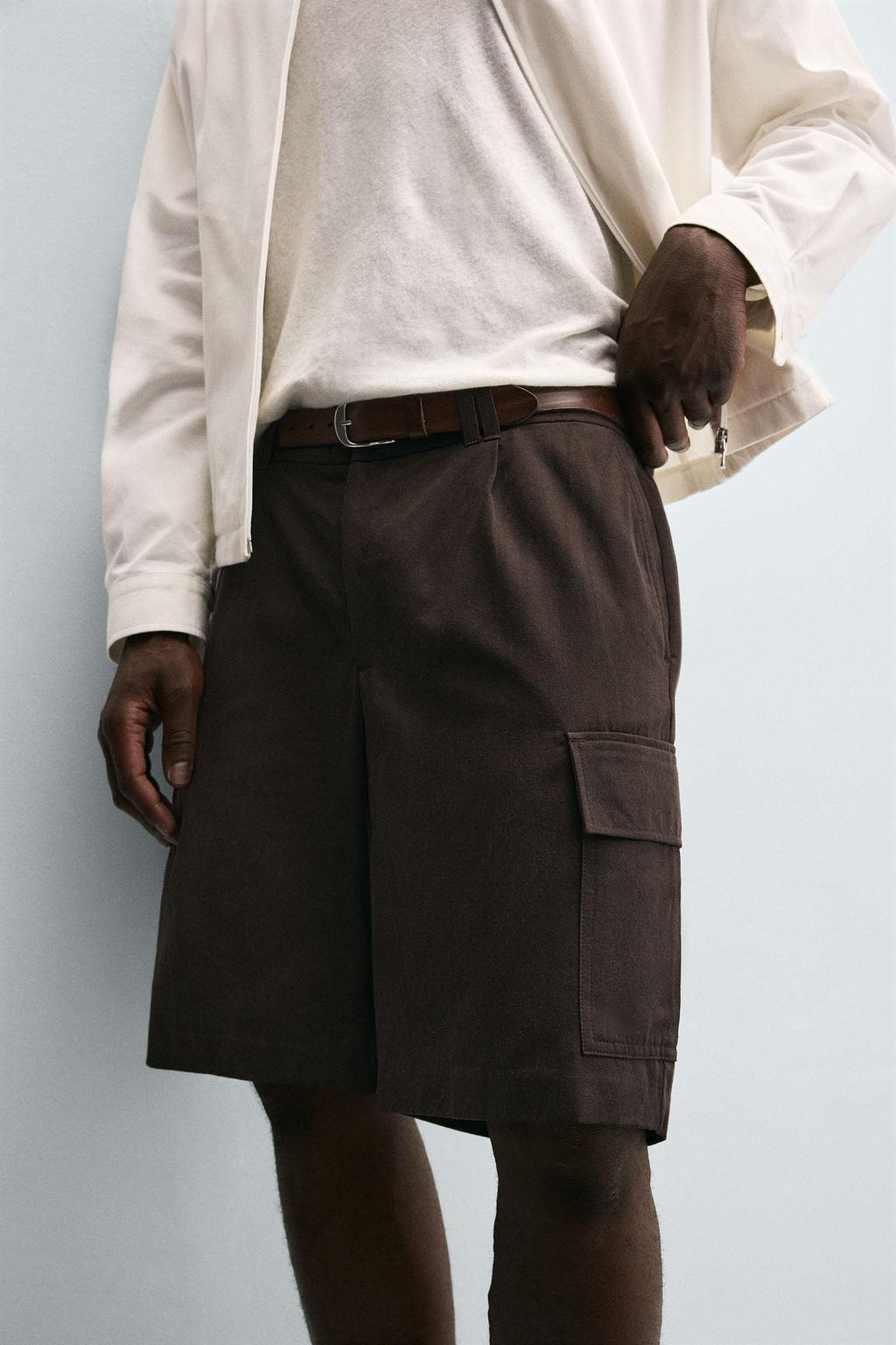 LYOCELL-COTTON CARGO BERMUDA SHORTS - Zara фото 5