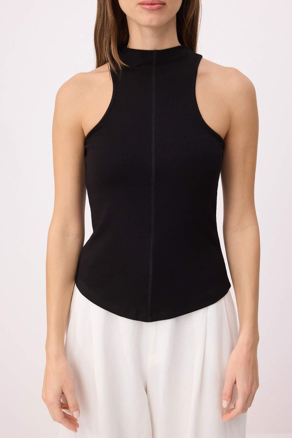 Siyah Fitted/Vucuda Oturan Dik Yaka Kolsuz Yumusak Orme Atlet TWOSS26AL00051 - Trendyolmilla фото 3