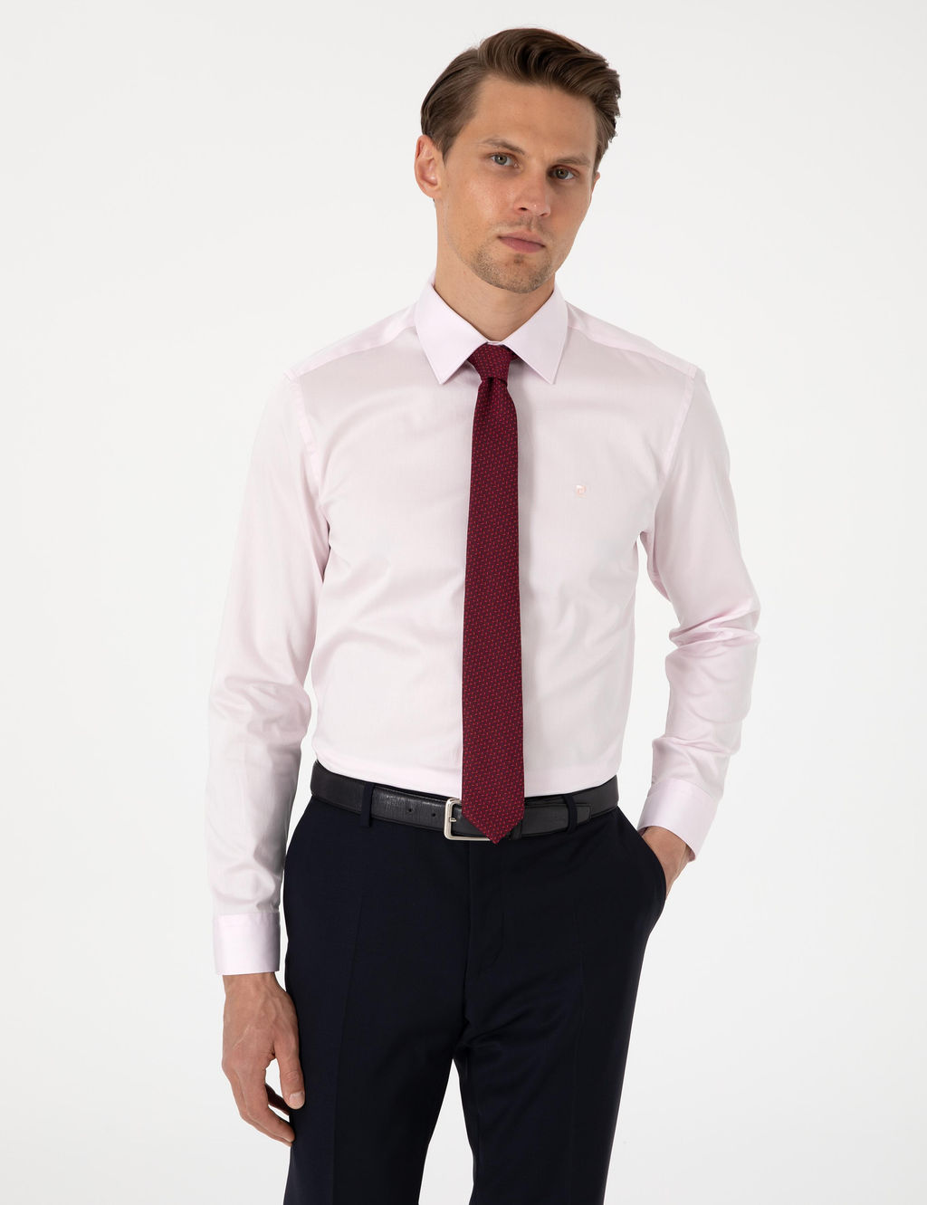 A__k Pembe Slim Fit Uzun Kollu Basic G_mlek - Pierre cardin фото 8