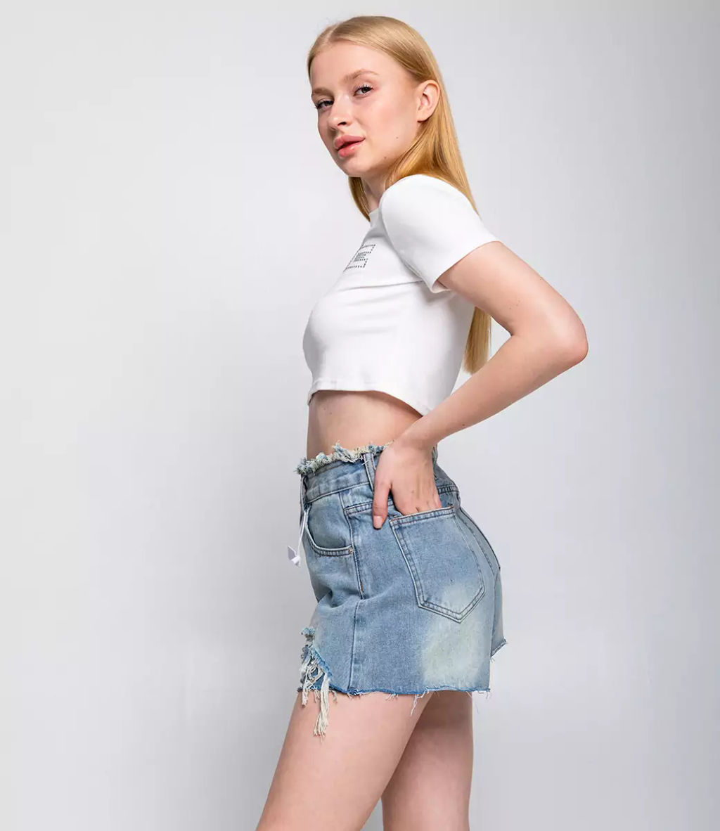 Джинсовые шорты #КТ8699 (1), голубой