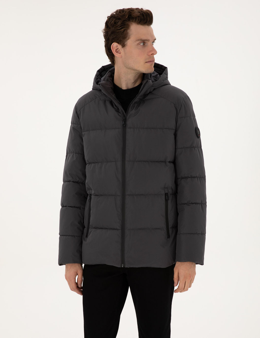 Gri Kap__onlu Mont - Pierre cardin фото 3