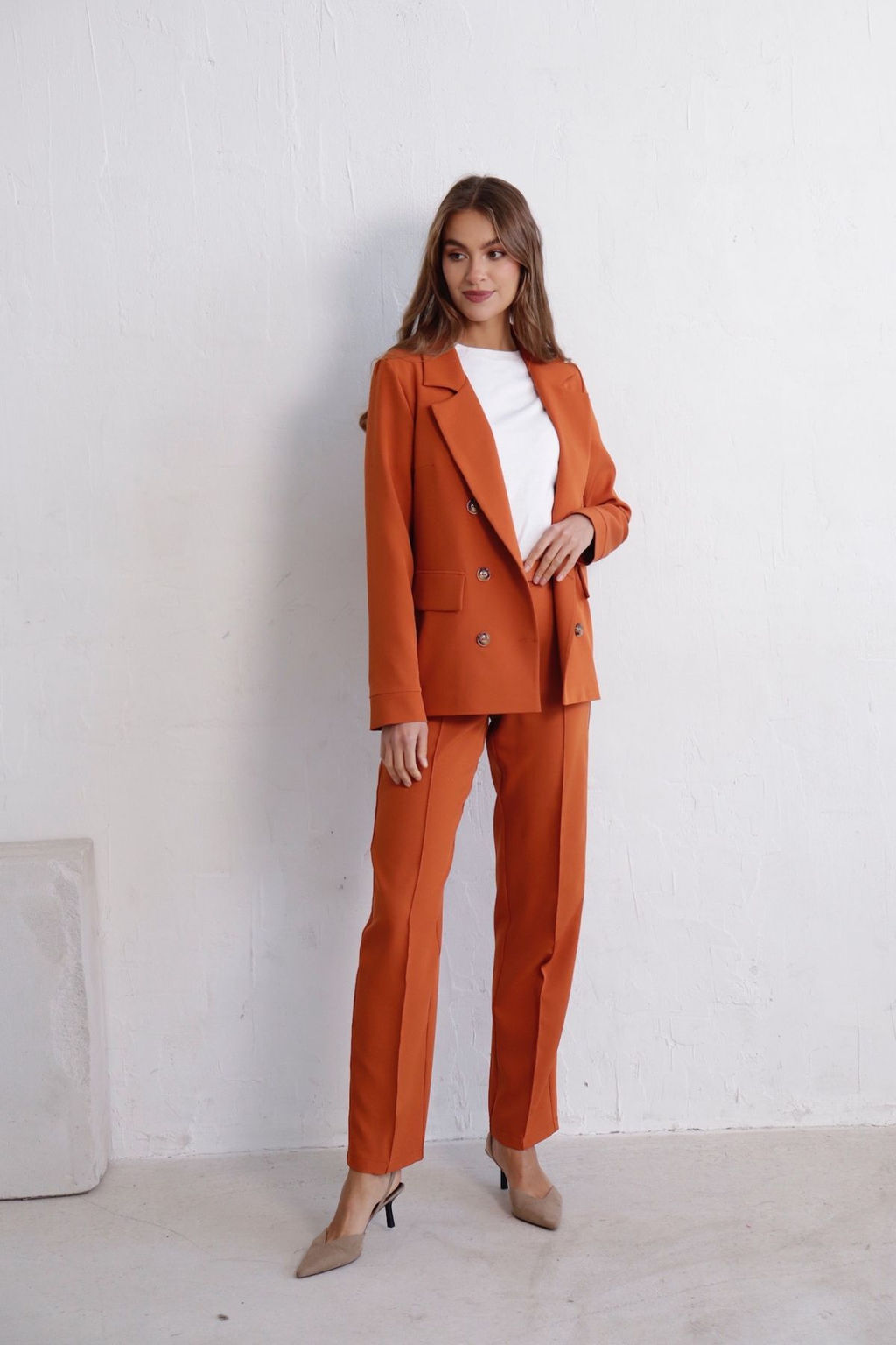 11728 Брюки со стрелками терракотовые - Martichelli фото 30