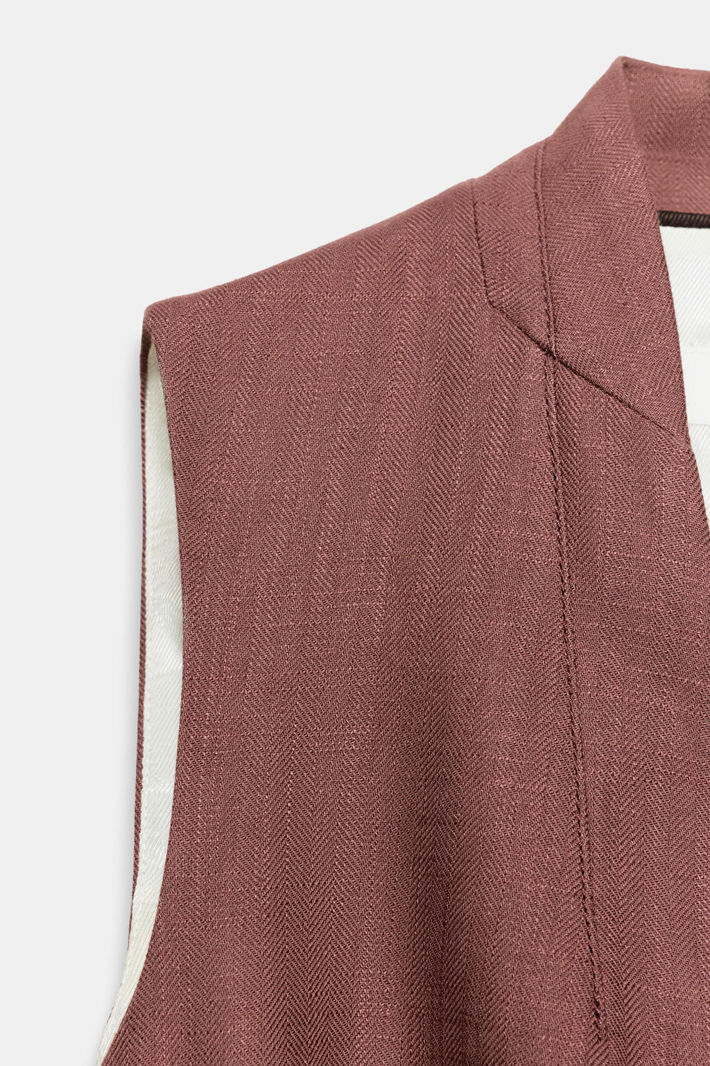 CHALECO CON LINO SET / MARSALA - Zara фото 8