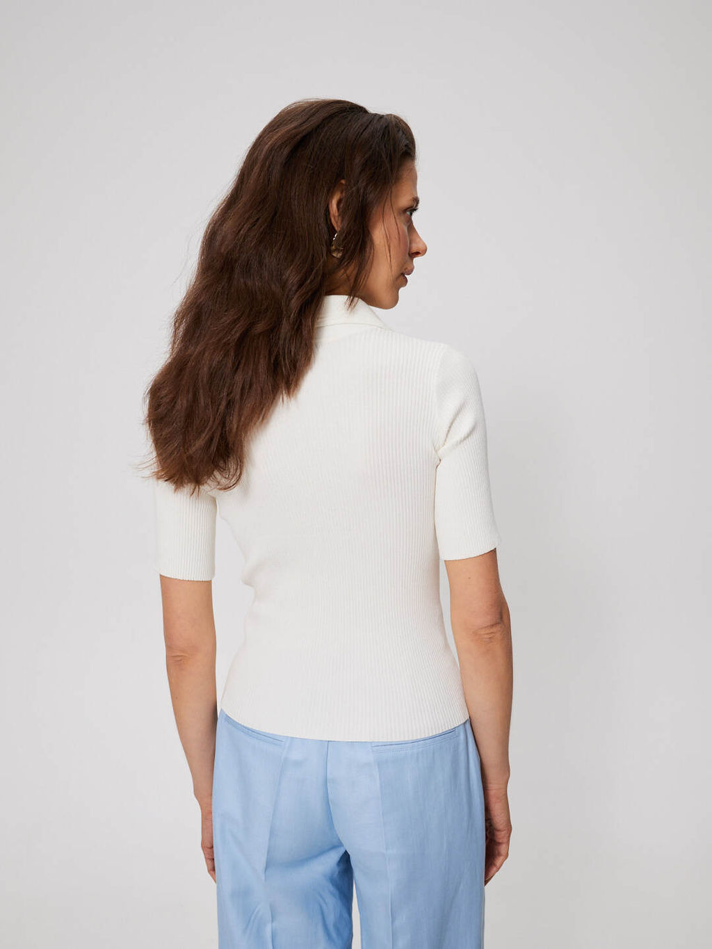 Джемпер с отложным воротником 321.070289/Молочный - Seven senses фото 7