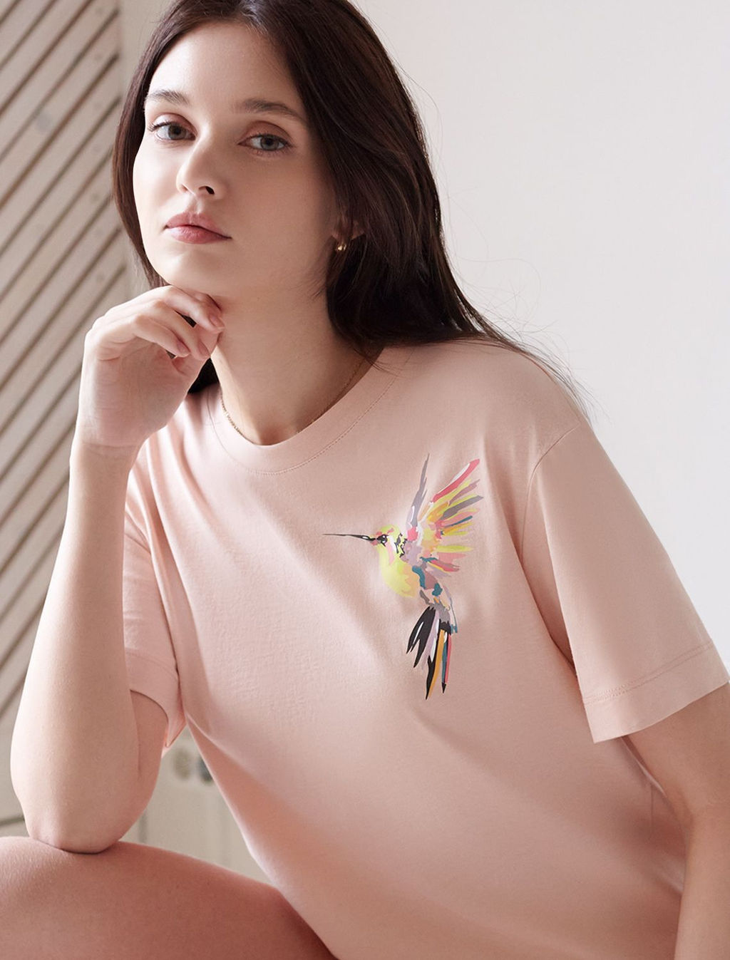 Футболка с принтом свободная из премиального 100% хлопка