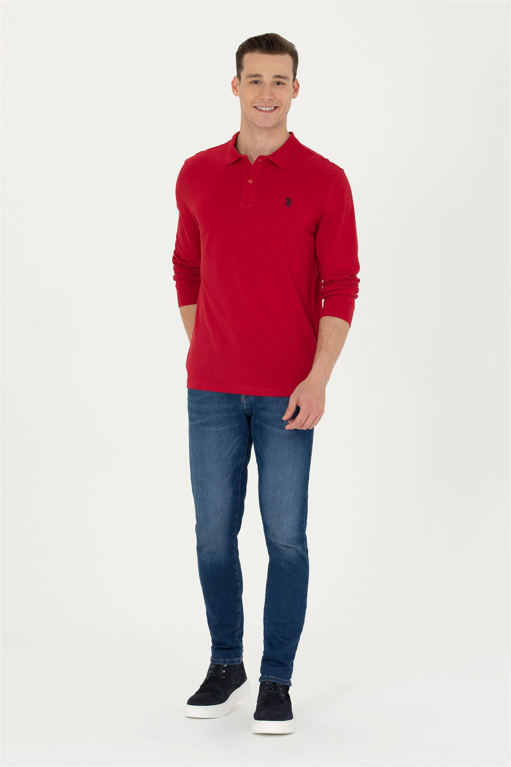 U. S. Polo Assn Мужская красная базовая толстовка с воротником поло - U.s. polo assn фото 4