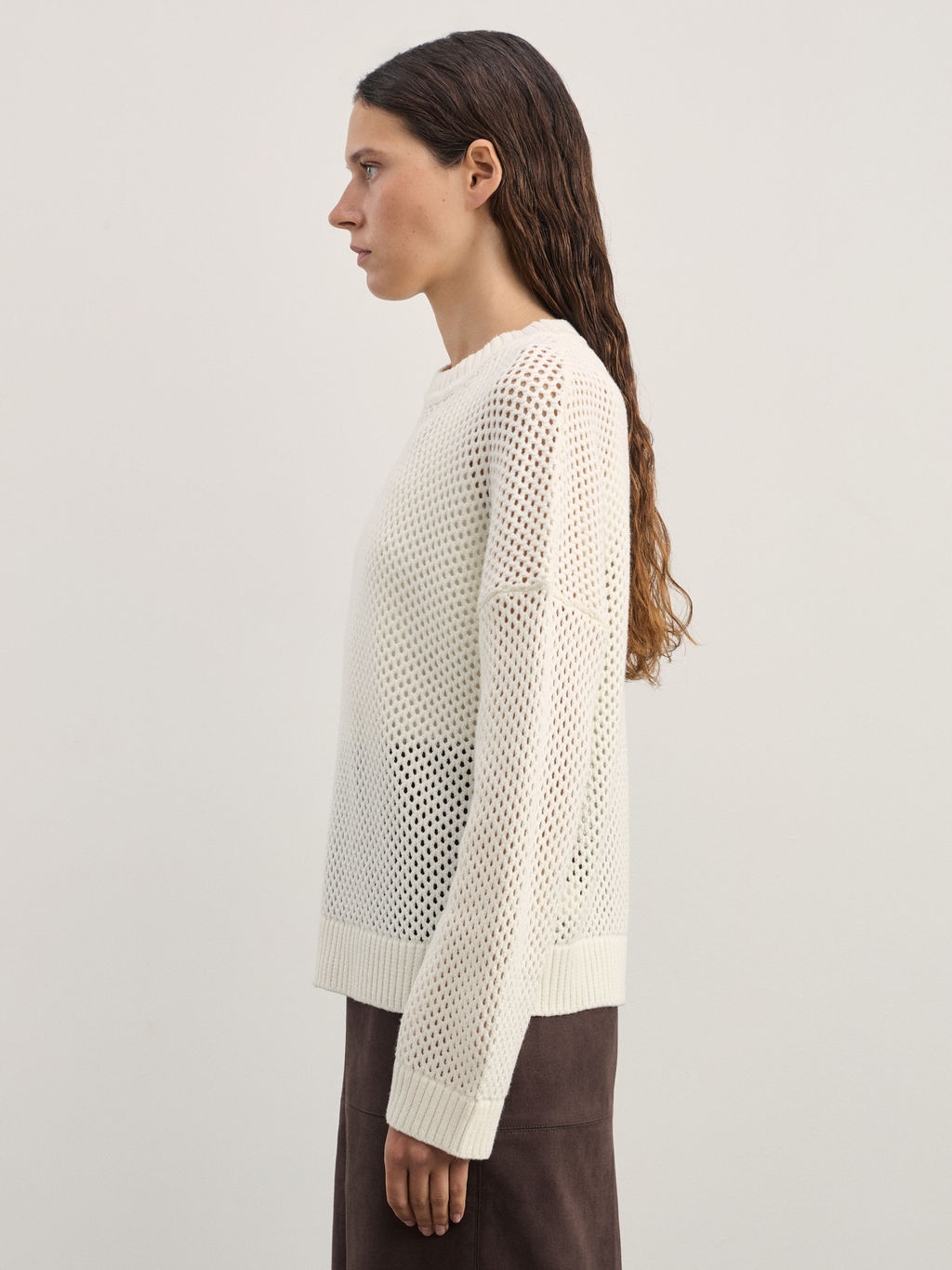 Джемпер ажурный из хлопка / Zarina  фото 4