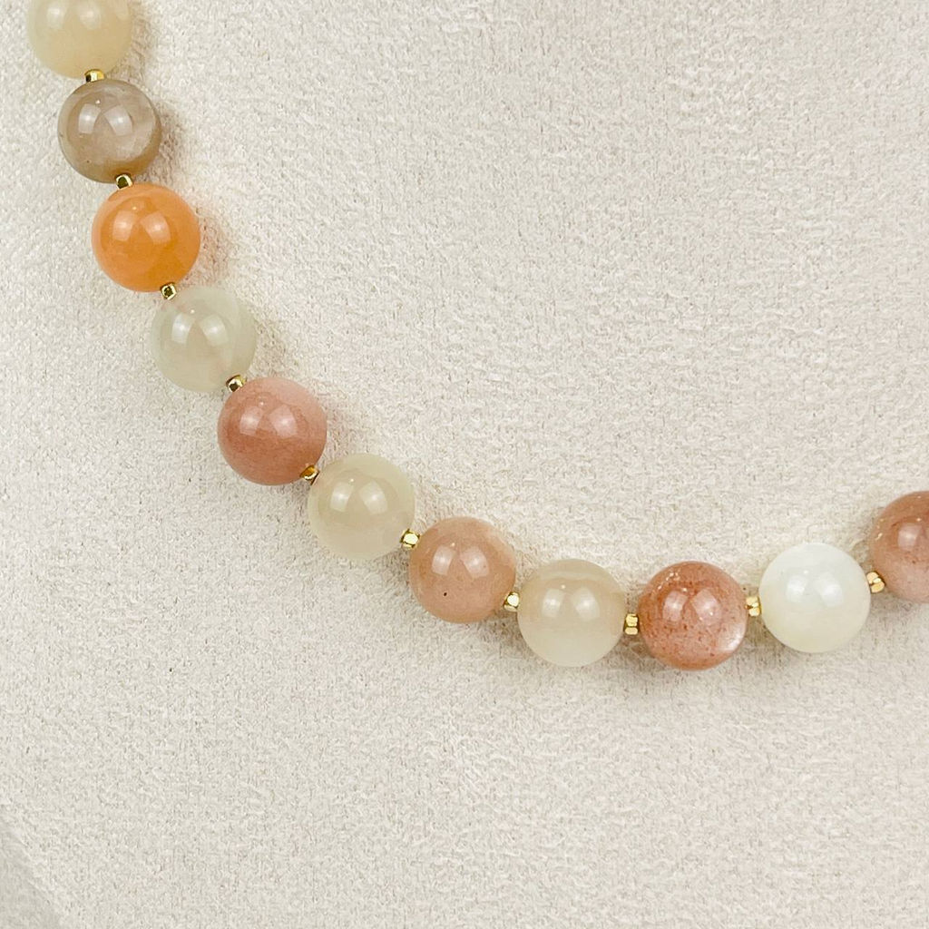 Колье из Лунного камня микс - Радуга самоцветов фото 2